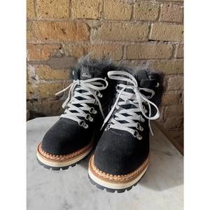 NEW MONTELLIANA womeno's clara shearling boots in nero